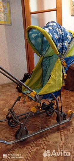 Детские санки коляска с колесами