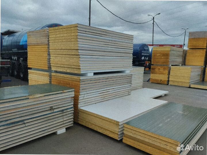 Сэндвич панели стеновые минерал. вата от 200 м2