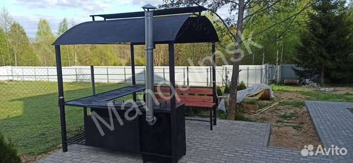 Мангал с печью под казан