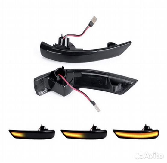 Бегающие поворотники ford Focus 2,3 Черные