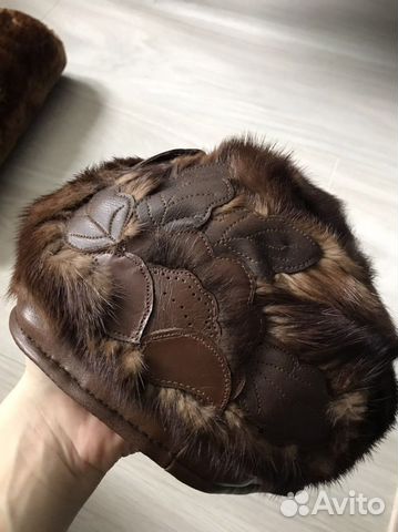 Шапка натуральный мех handmade