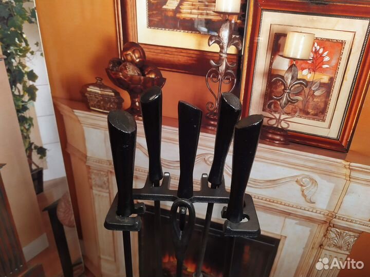 Каминный набор. 494BK. Цилиндр. (1)