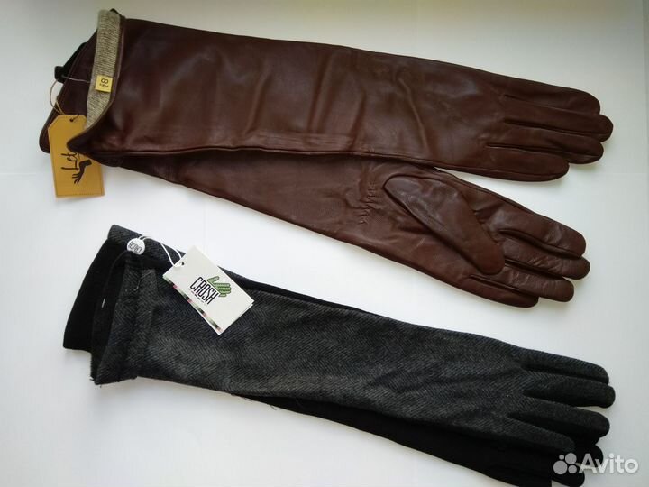 Перчатки женские кожаные новые