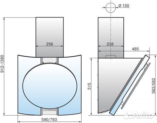 Вытяжка Elikor Графит 80Н-700-Э4Д нерж/ стекло чер