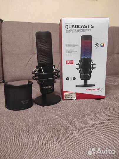 Микрофон hyperx quadcast s + попфильтр alctron