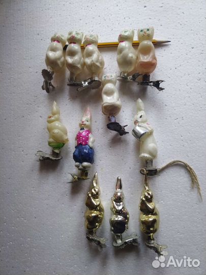 Символ 2023 года кот и заяц игрушки на ёлку