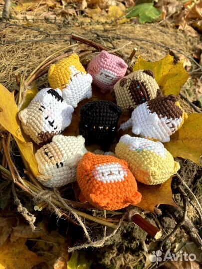 Вязаные игрушки ручной работы, котята
