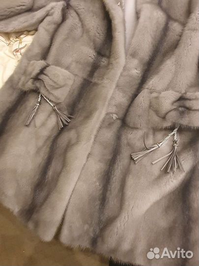 Шуба норковая серая бабочка 46-48