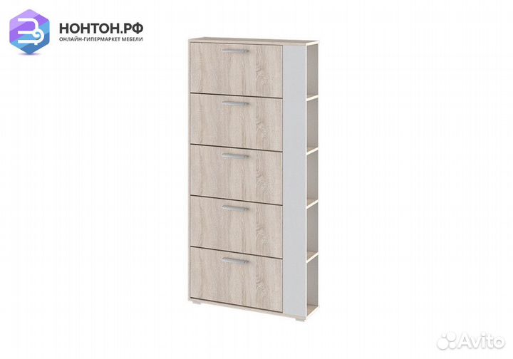 Тумба для обуви Эрика 2 дуб сонома / белый ясень