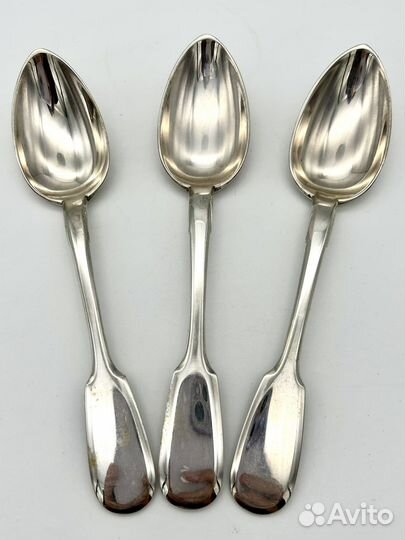 Ложки чайные 3 шт. Серебро 84 проба С. П. бургъ