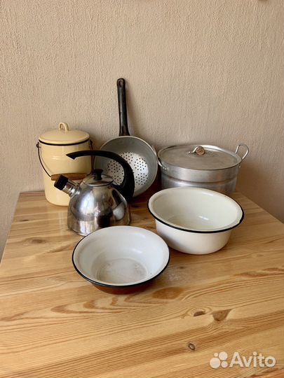 Эмалированная посуда СССР, бидон, чайник, кастрюля