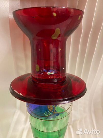 Подсвечник стекло/ ручная роспись/ Нидерланды