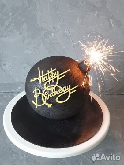 Топпер на торт зеркальный акрил