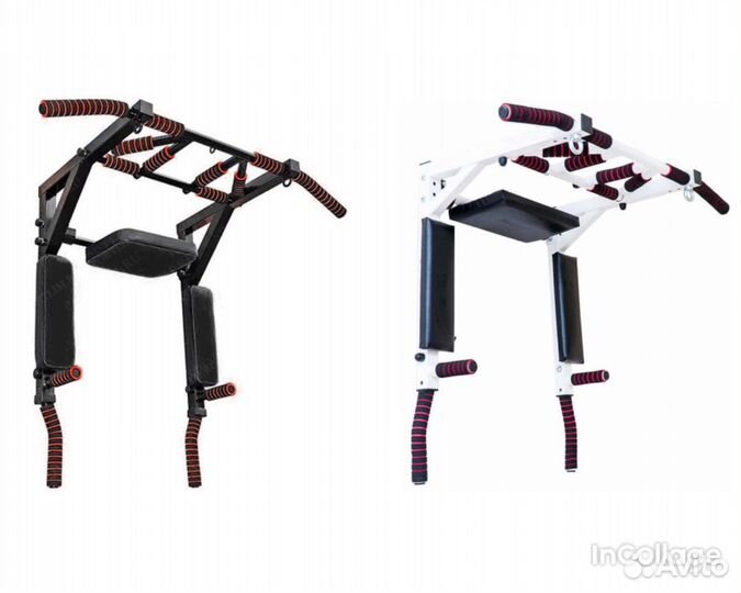 Турник 3 в 1 Атлетикс Мультихват черный и белый