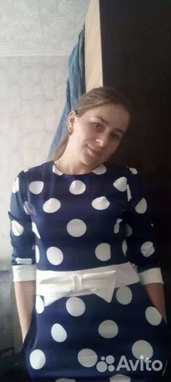 Платье новое летнее синее в горошек 48-50