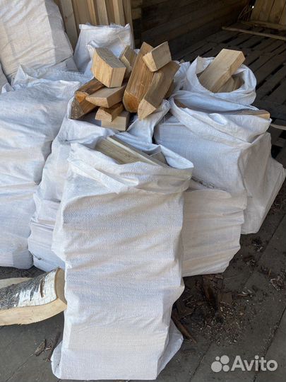 Дрова сухие в мешках