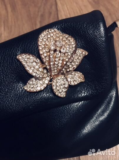 Клатч натуральная кожа черный