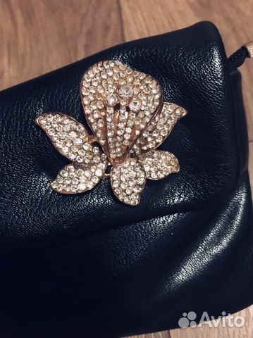 Клатч натуральная кожа черный