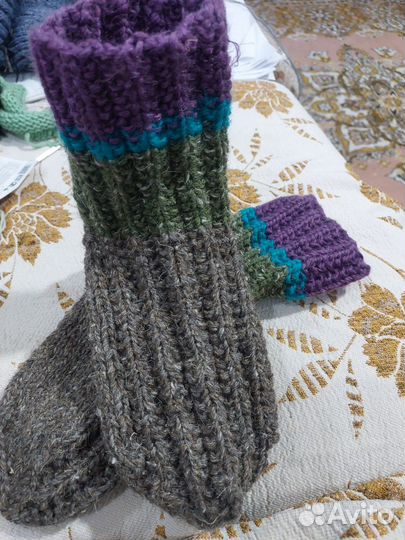 Шерстяные носки, ручная вязка