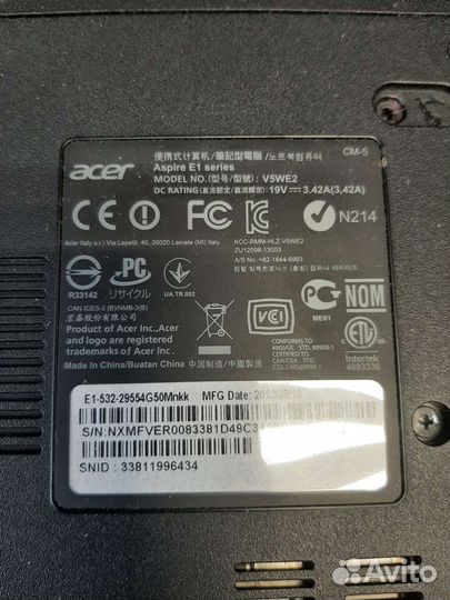 Материнская плата acer v5we2