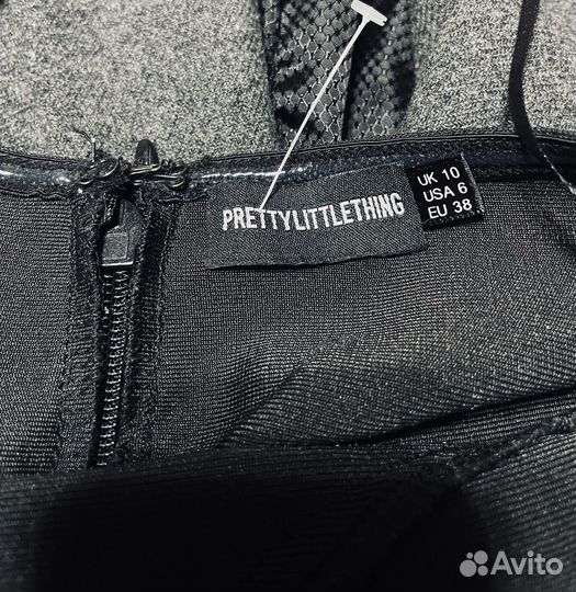 Платье бандажное черное мини PLT