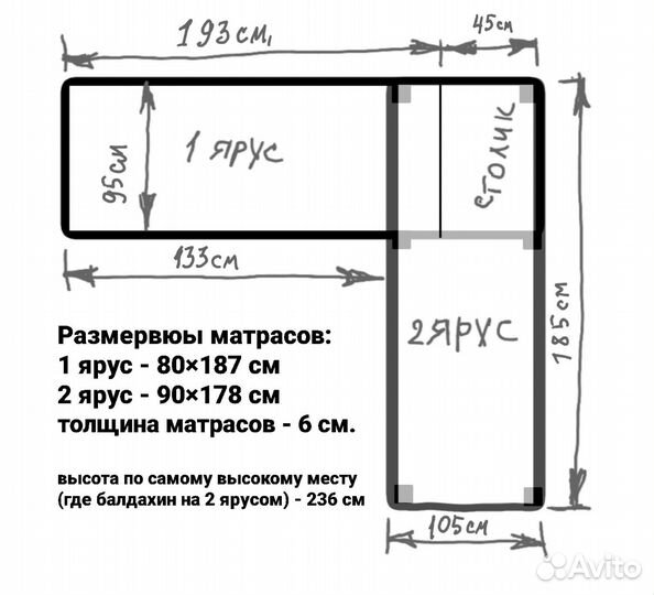 Двухъярусная кровать для детей бу