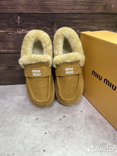 Лоферы Miu Miu зима с мехом