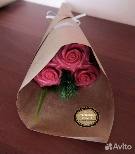 Букет роз из мыла