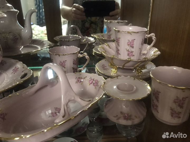 Эксклюзивный кофейный сервиз pink rose 14 карат зо