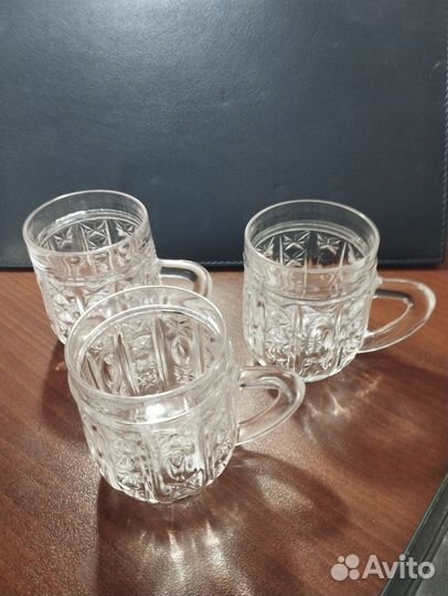 Кружечки СССР хрусталь, звенят 3 шт