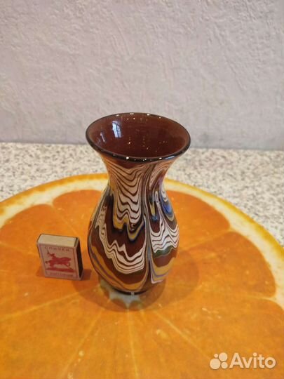 Ваза молочное стекло ручная роспись