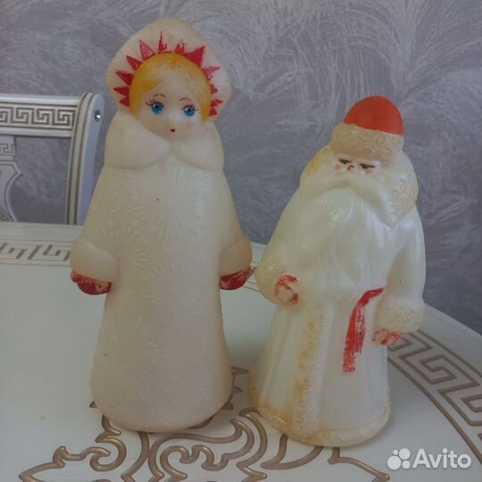 Дед мороз и снегурочка СССР пластик