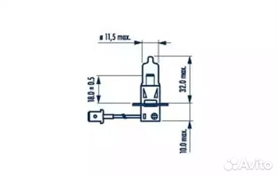 Лампа галогеновая головного света h3 pk22s range power 50 double life 12v 55w картон 1 шт