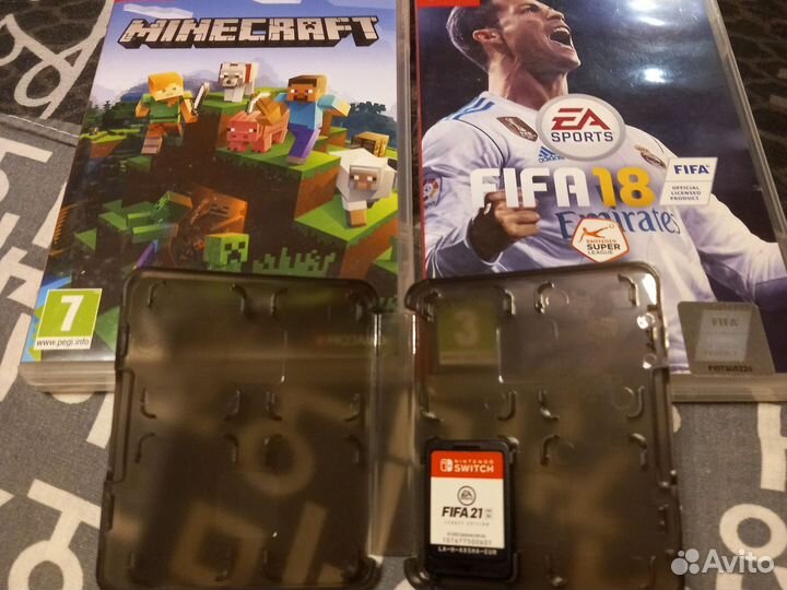 Nintendo switch 3 катриджа maincrart fifa21,18