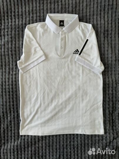 Polo мужское adidas белая