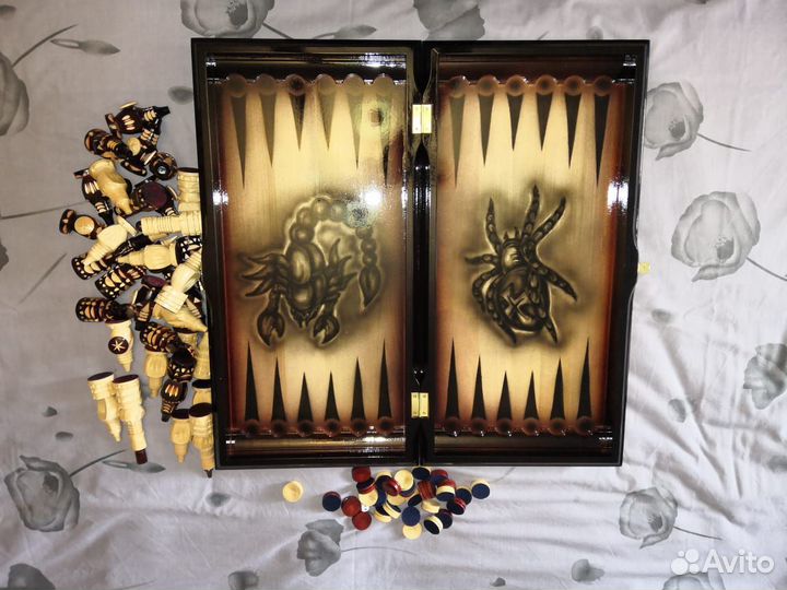 Шахматы-шашки-нарды -Ручная работа