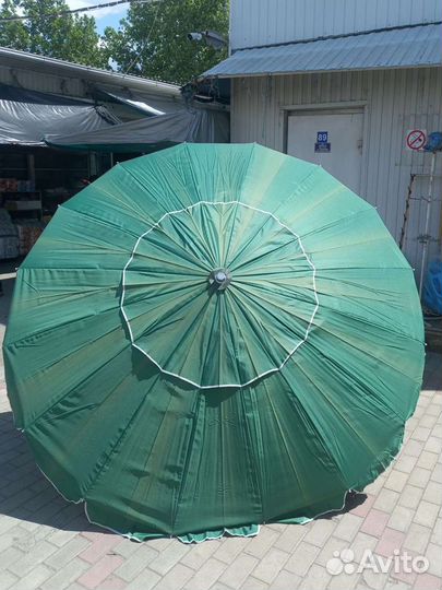Зонт d - 2,5m пляжный 16спиц бризент усиленный