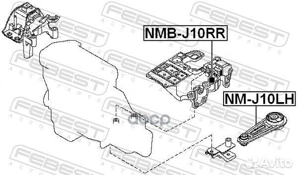 Опора двигателя NM-J10LH NM-J10LH Febest