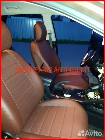 Чехлы Автопилот Hyundai ix35 из экокожи коричневые