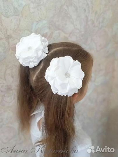 Школьные банты и заколки ручной работы