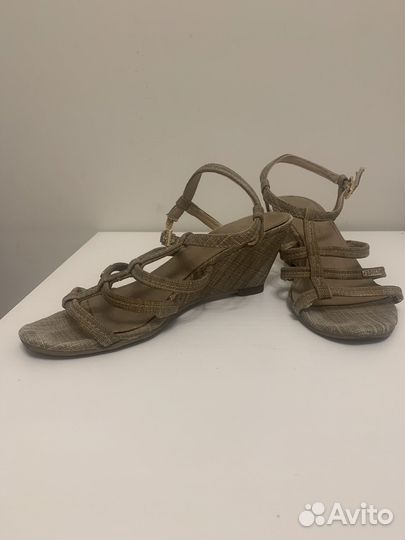 Босоножки летние рогожка танкетка Esprit