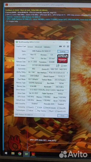 MSI RX 5600XT б/у без коробки