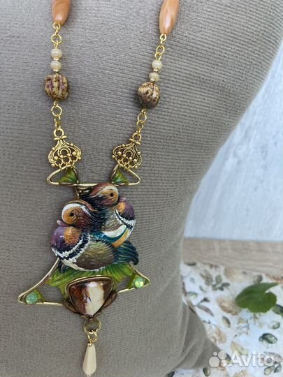 Колье чокер «Мандарины»с яшмой Пикассо