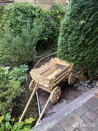 Тележка на колесах.Декор для сада