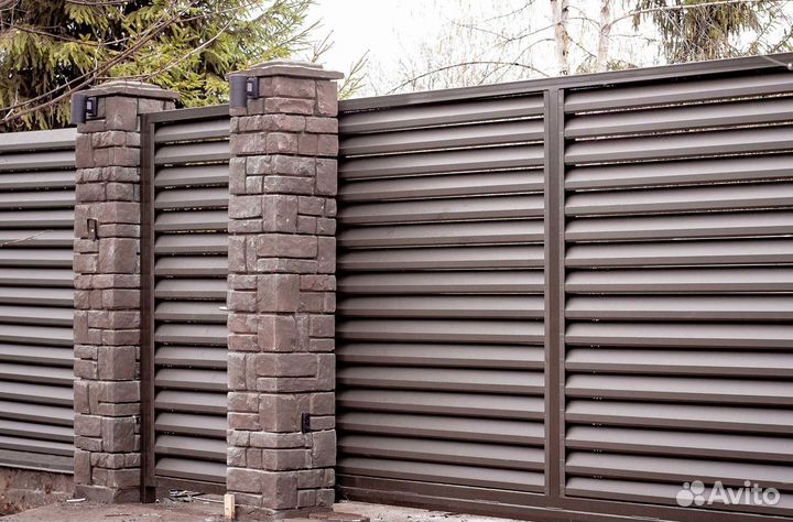 Забор жалюзи металлический / Еврожалюзи на заказ