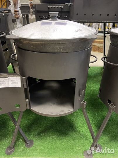 Комплект чугунный казан+печь на 10 литров