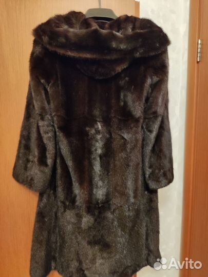 Шуба норковая с капюшоном 44-46