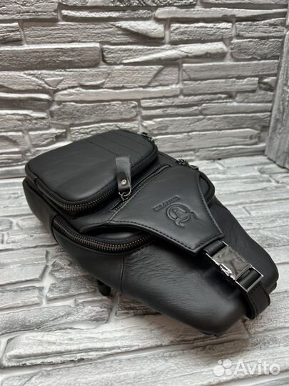 Нагрудная сумка через плечо кожа