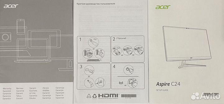 Компьютер моноблок Acer Aspire C-24-1650 I3