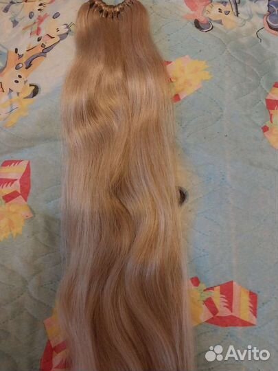 Хвост на резинке 75 см блонд светло-бежевый